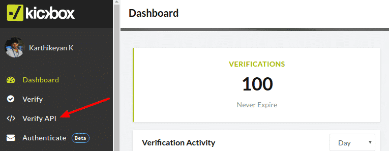 Kickbox Verify API PHP