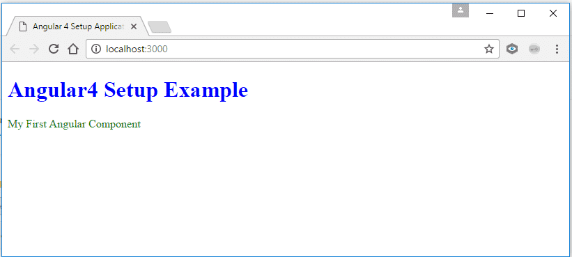 Angular 4.0 - Setup Example