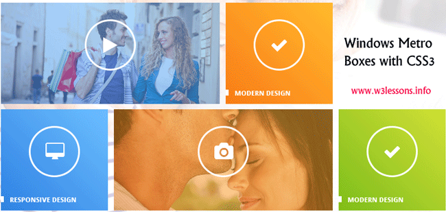 Windows Metro Boxes CSS3