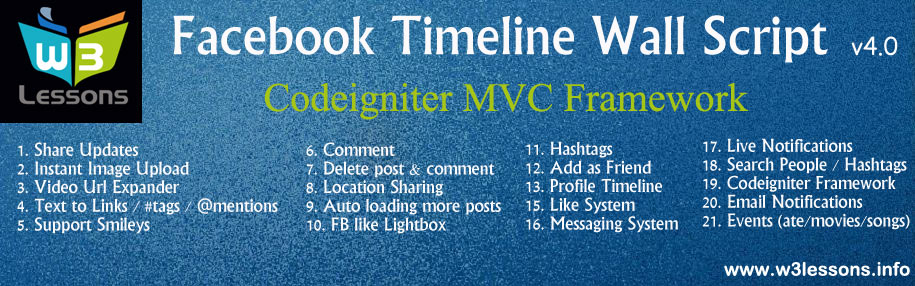 Facebook Wall Script - Codeigniter MVC Framework