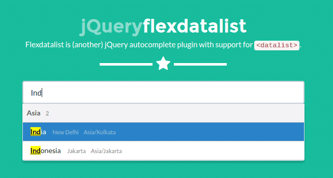 jQuery autocomplete plugin