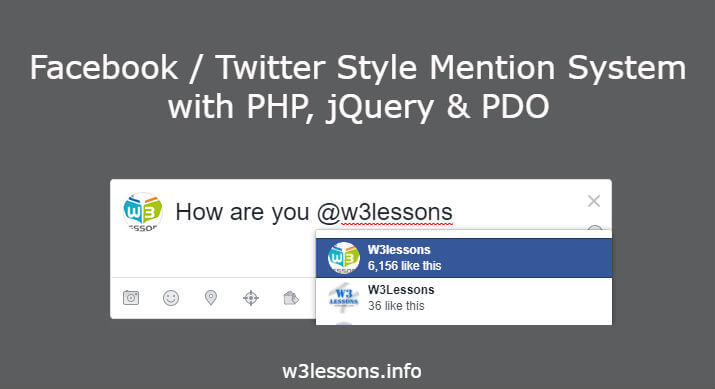 Facebook Twitter Style Mention System with PHP, jQuery & PDO