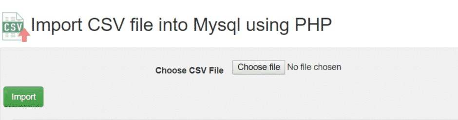 import excel csv file data into mysql upload form