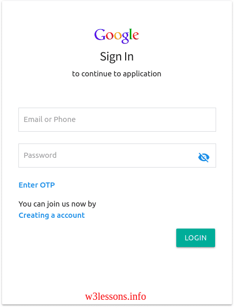 Gmail Style SignIn Form