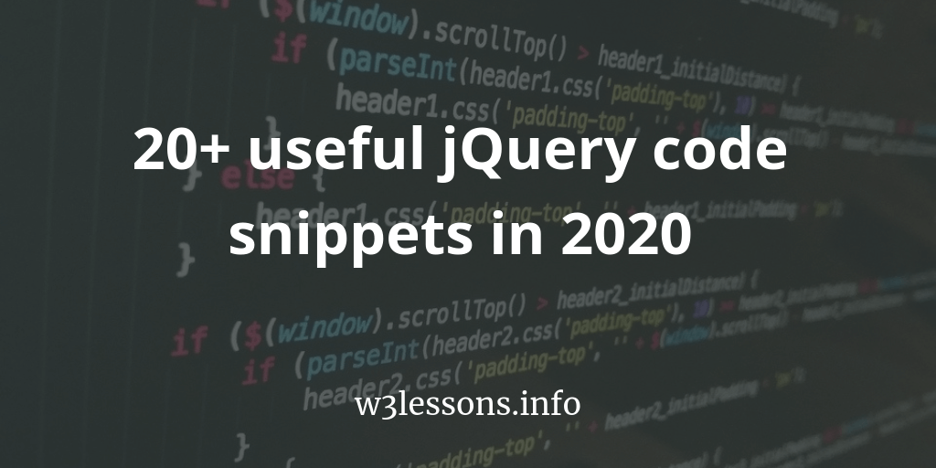 Useful jQuery Code Snippets